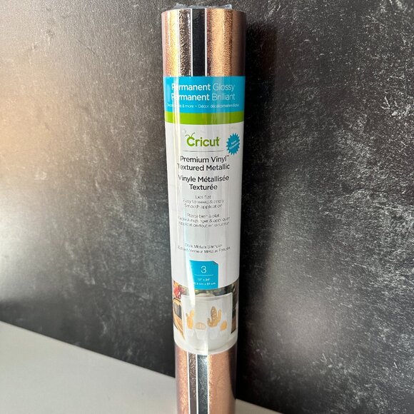 Cricut Premium Vinyl Dark Metals Sampler 12x24 Textured Metallic 3 Sheets - Picture 1 of 3